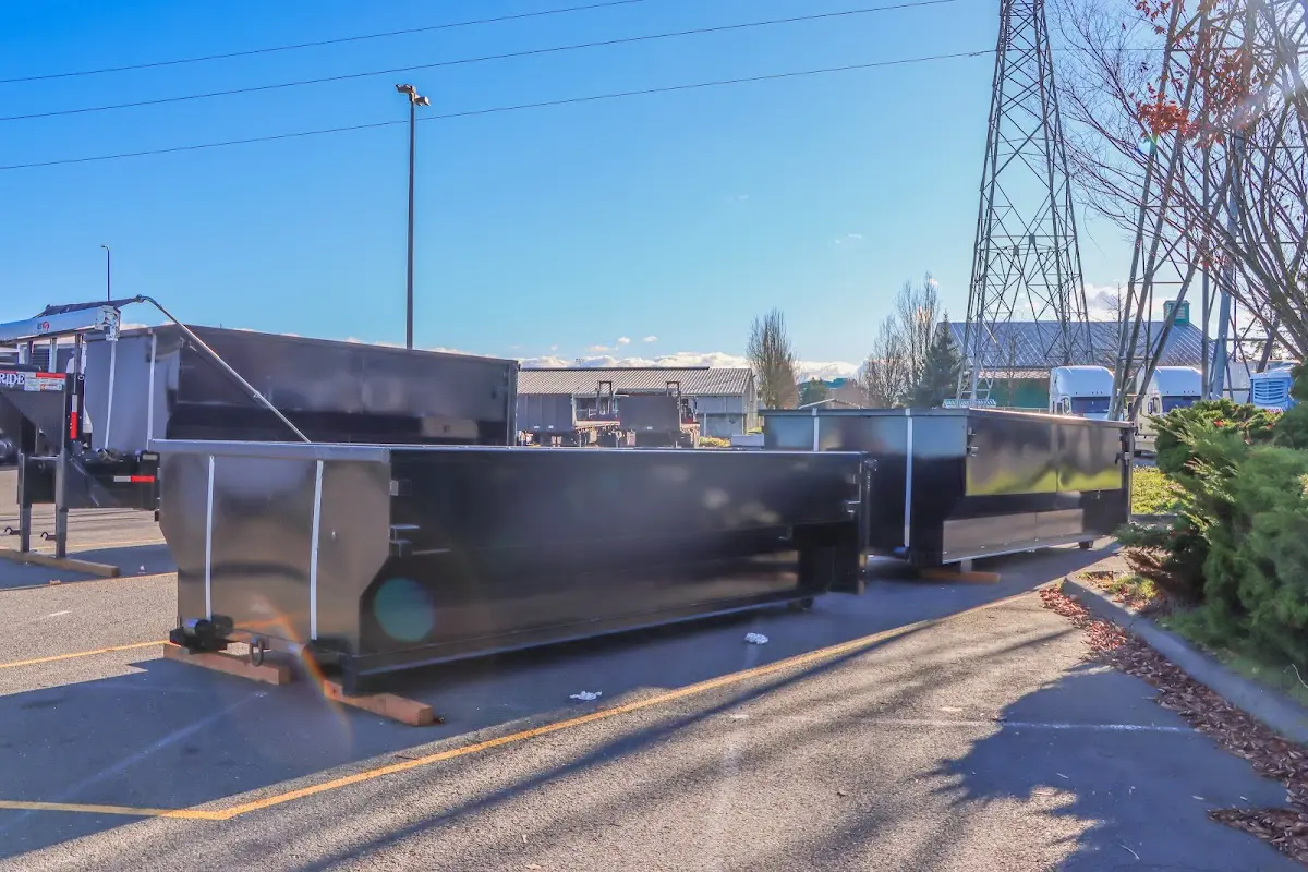 Roll-off dumpster ready for waste disposal at job site for 12 Yard Dumpster Rental in Colusa